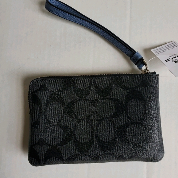 Coach Metallic Blue Colorblock Wristlet F22713 NWT - Picture 5 of 6